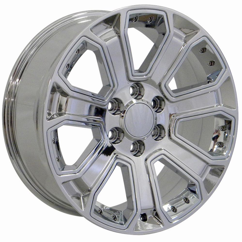 OE WHEELS CV93 22x9 6X139.7 24 CHROME WITH CHROME INSERT