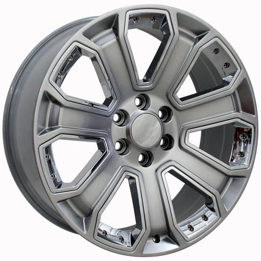 OE WHEELS CV93 22x9 6X139.7 31 HYPER BLACK WITH CHROME INSERT
