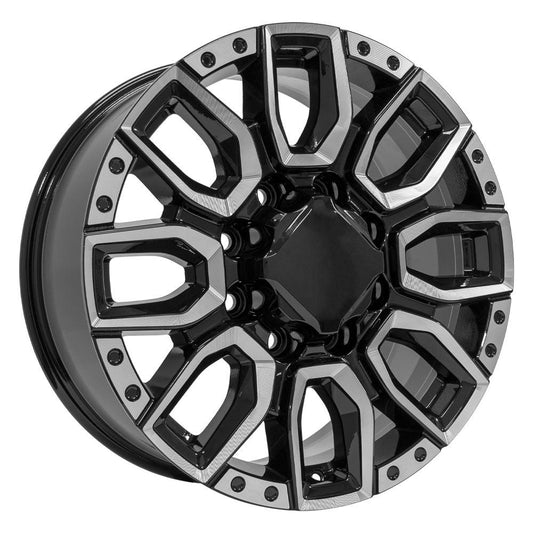 OE WHEELS CV97 20x8.5 8X180 47 BLACK WITH MILLED EDGE