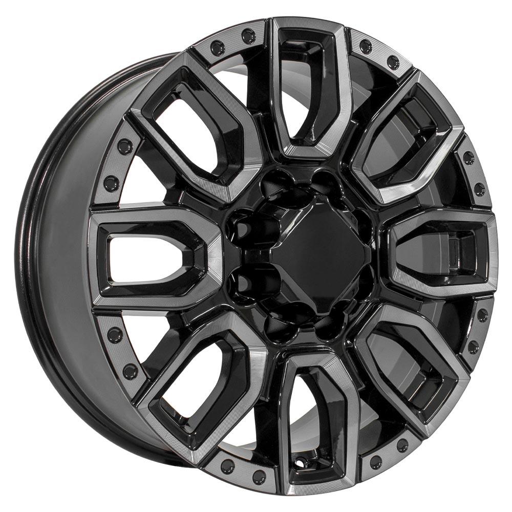 OE WHEELS CV97 20x8.5 8X180 47 BLACK MILLED EDGE WITH TINTED CLEAR