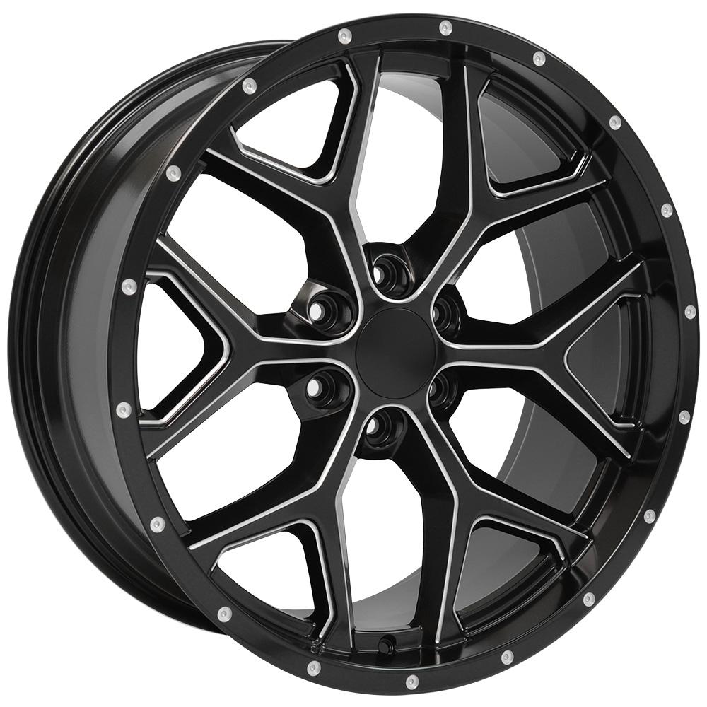 OE WHEELS CV98 22x9.5 6X139.7 24 SATIN BLACK WITH MILLED EDGE