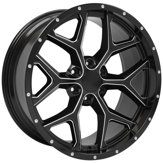 OE WHEELS CV98 22x9.5 6X139.7 24 SATIN BLACK WITH MILLED EDGE