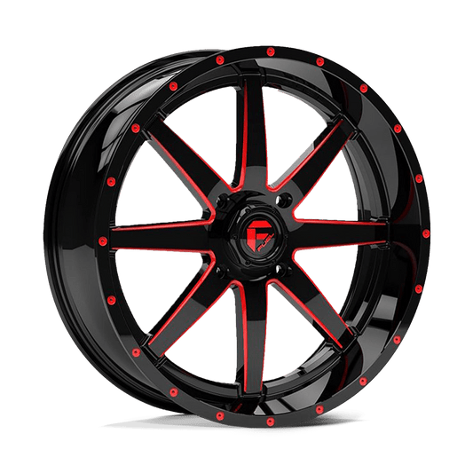 Fuel UTV D650 MAVERICK UTV GLOSS BLACK MILLED WITH RED TINT