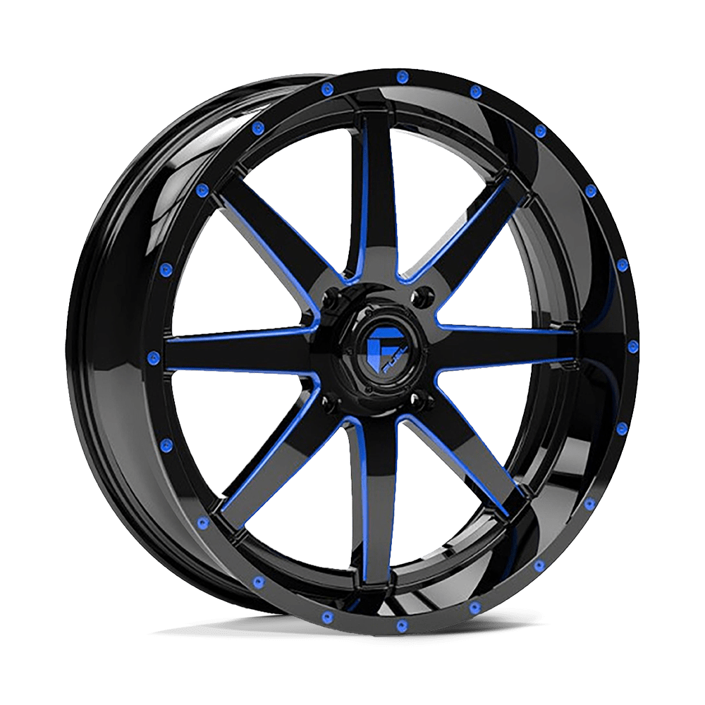 Fuel UTV D651 MAVERICK UTV GLOSS BLACK MILLED WITH BLUE TINT