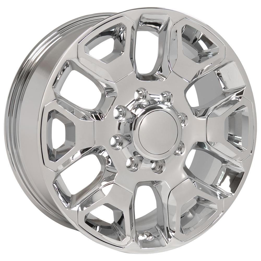 OE WHEELS DG66 20x8 8X165.1 54.65 CHROME WITH CHROME INSERT