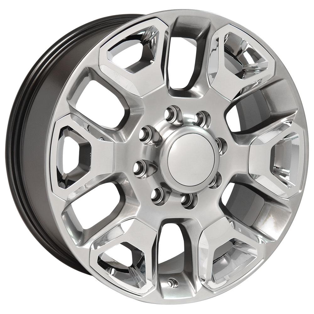 OE WHEELS DG66 20x8 8X165.1 54.65 HYPER SILVER WITH CHROME