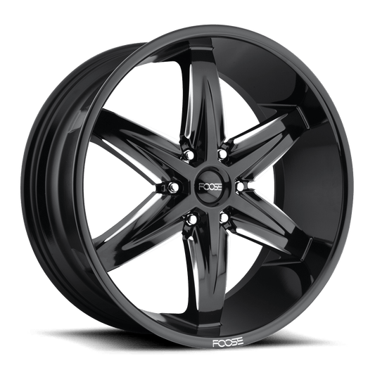 Foose 1PC F162 SLIDER GLOSS BLACK MILLED