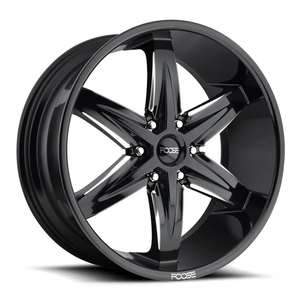 Foose 1PC F162 SLIDER GLOSS BLACK MILLED