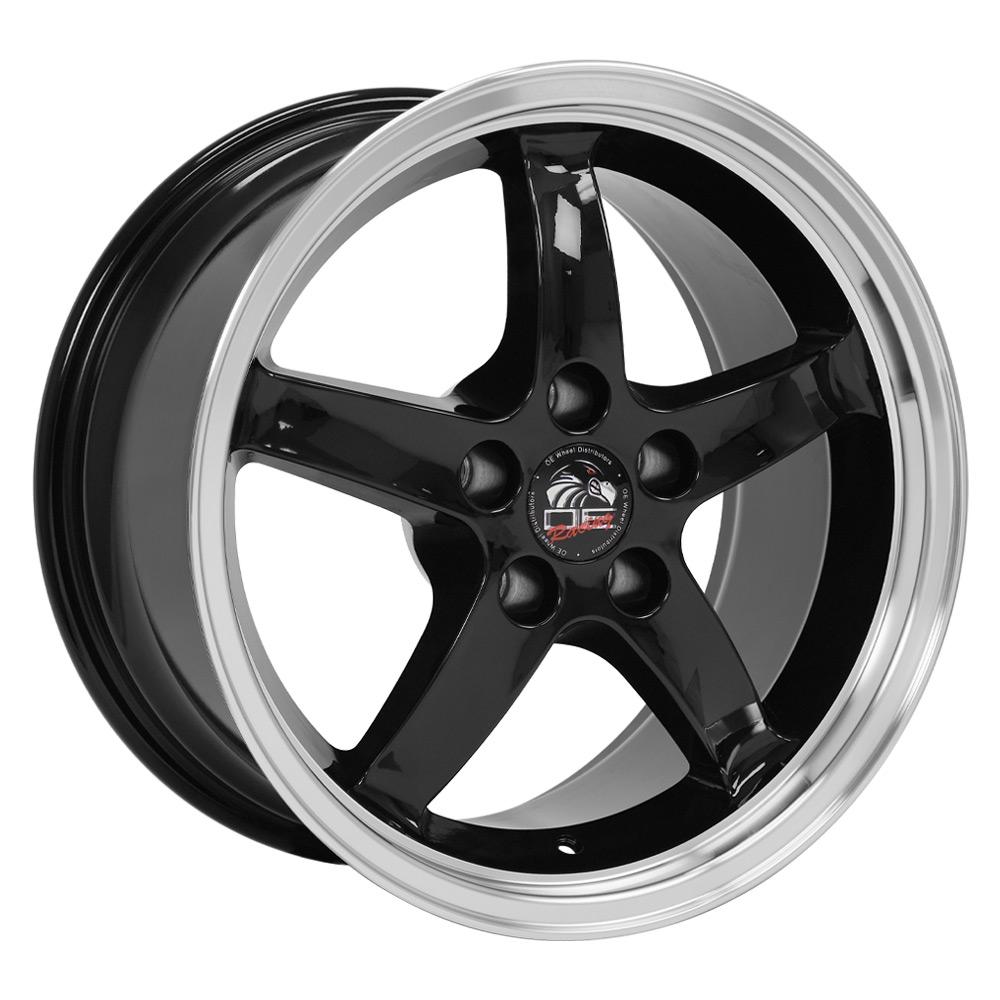 OE WHEELS FR04 17x9 5X114.3 24 BLACK WITH MACHINED LIP