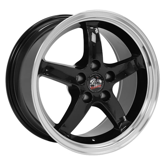 OE WHEELS FR04 17x9 5X114.3 24 BLACK WITH MACHINED LIP
