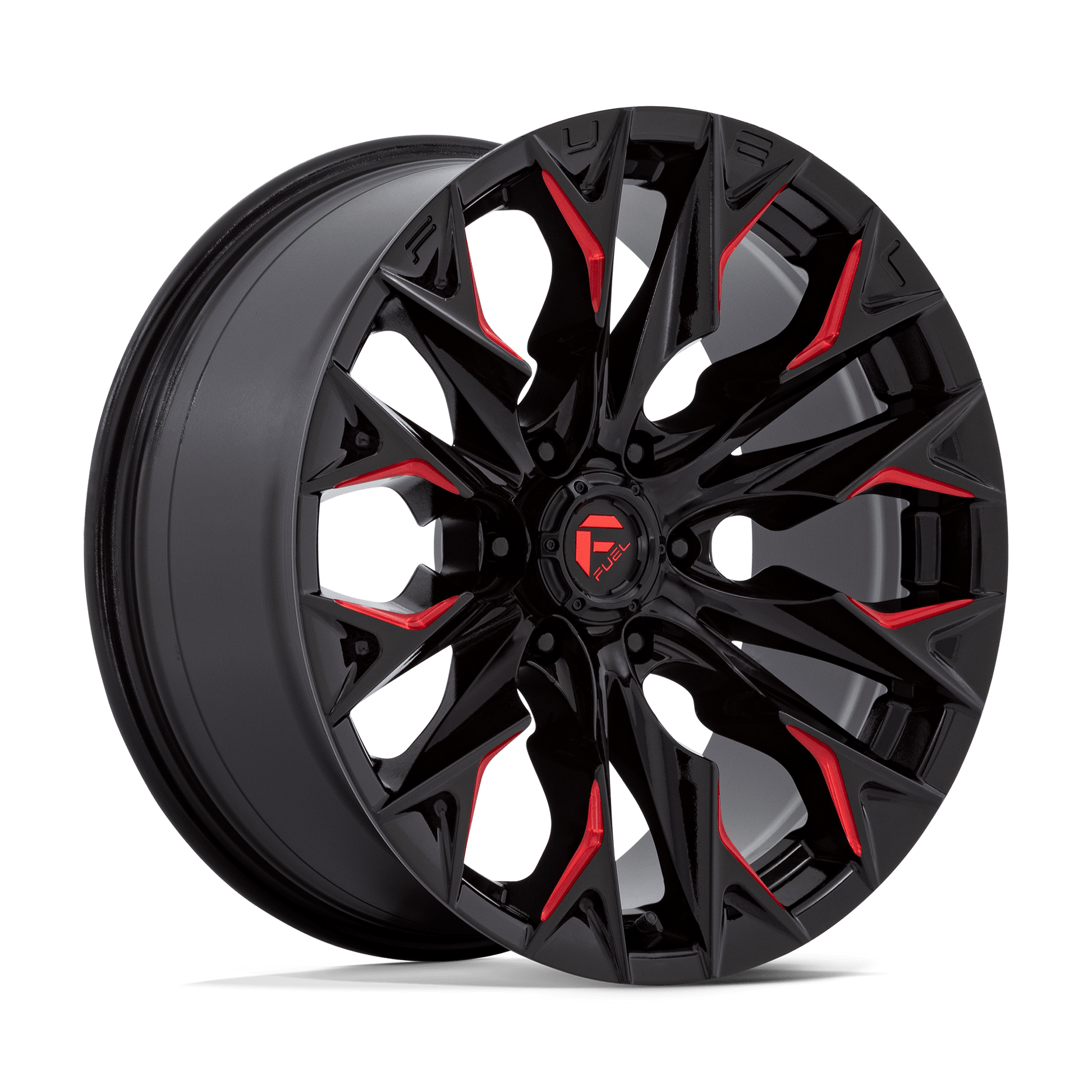 Fuel D823 FLAME GLOSS BLACK MILLED WITH CANDY RED
