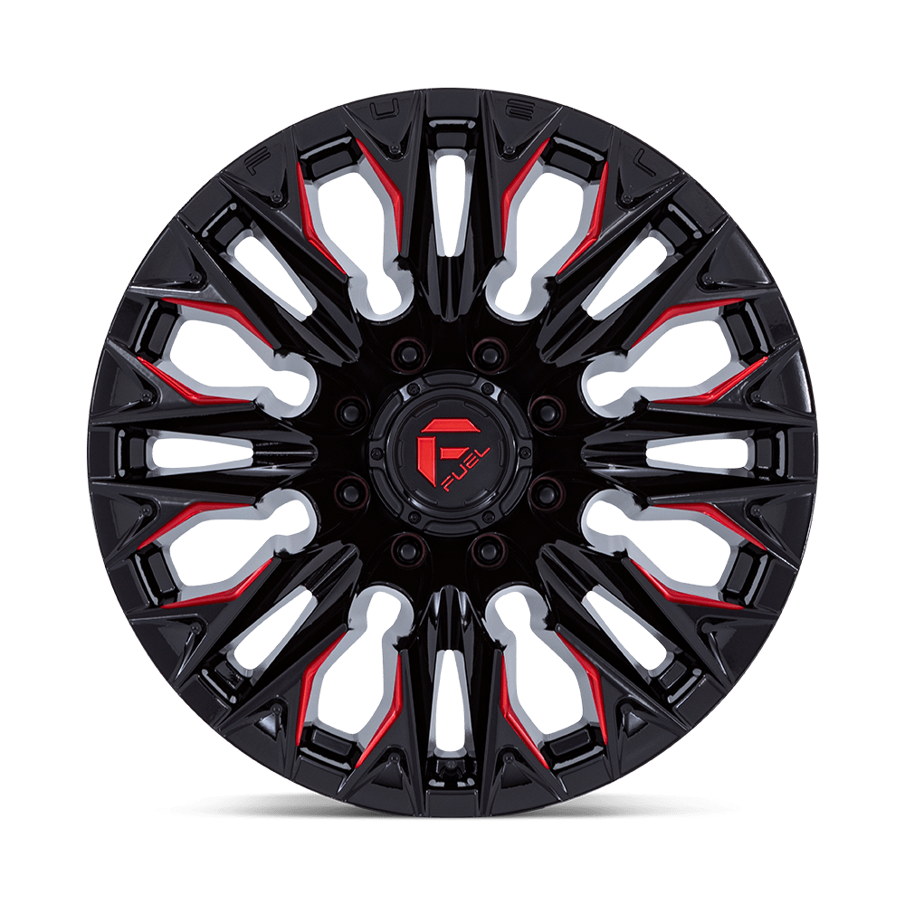 Fuel D823 FLAME GLOSS BLACK MILLED WITH CANDY RED