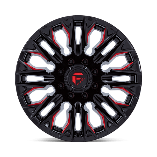 Fuel D823 FLAME GLOSS BLACK MILLED WITH CANDY RED