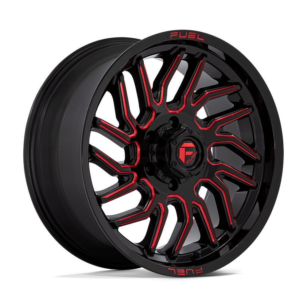 Fuel D808 HURRICANE GLOSS BLACK MILLED RED TINT