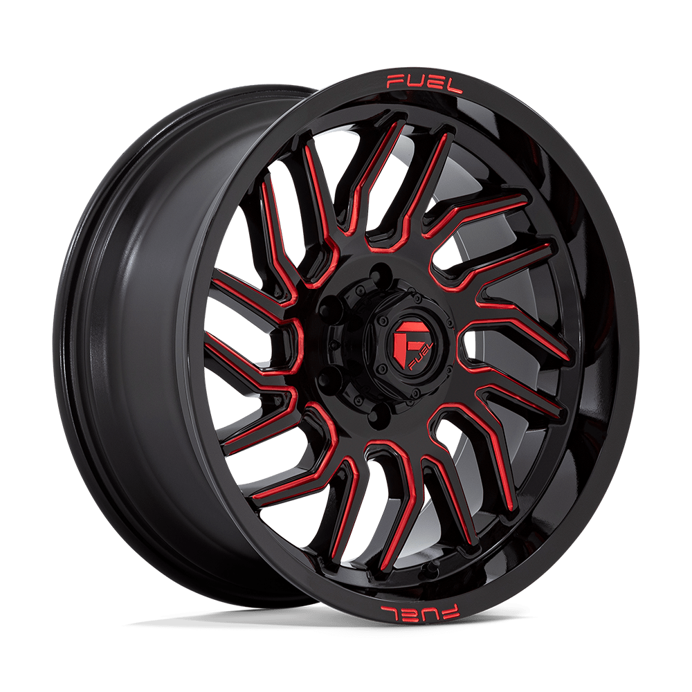 Fuel D808 HURRICANE GLOSS BLACK MILLED RED TINT