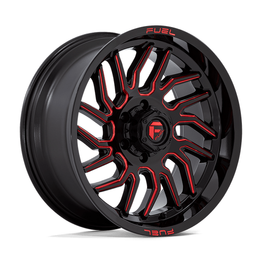 Fuel D808 HURRICANE GLOSS BLACK MILLED RED TINT