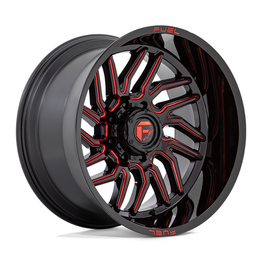 Fuel D808 HURRICANE GLOSS BLACK MILLED RED TINT