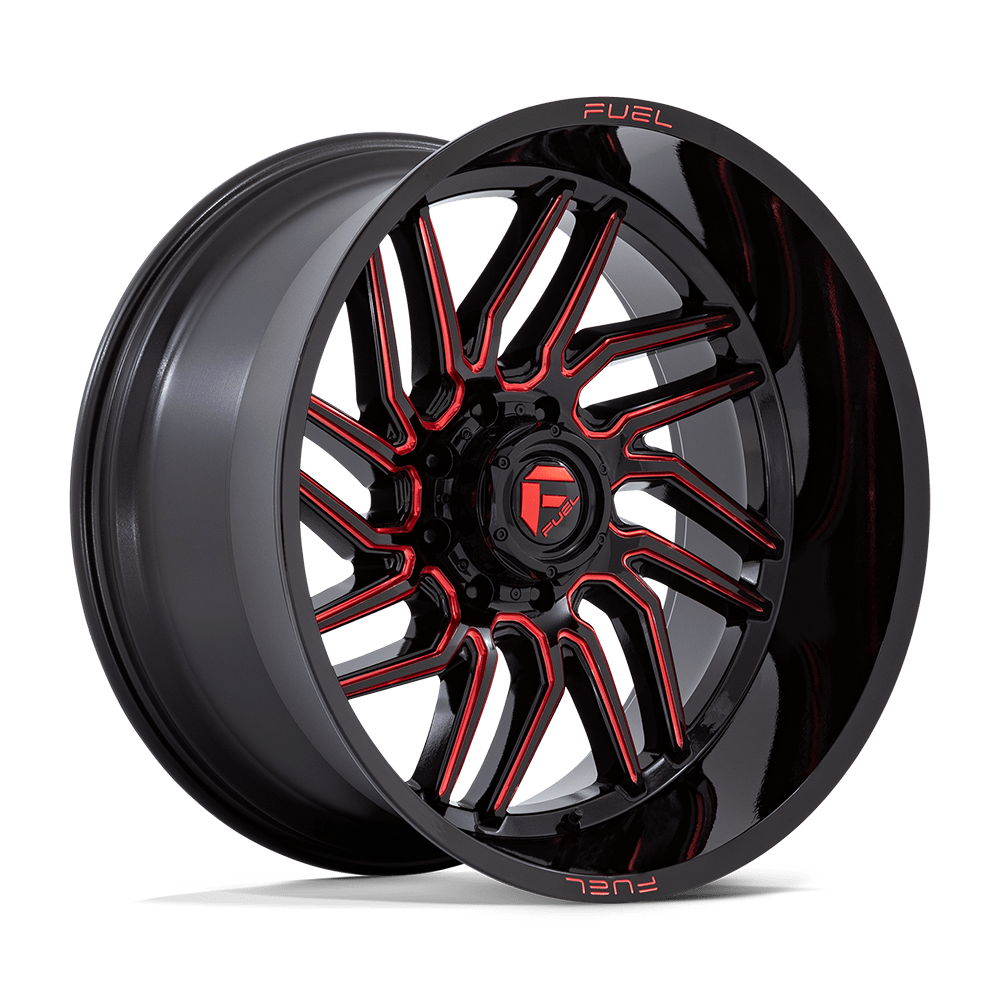 Fuel D808 HURRICANE GLOSS BLACK MILLED RED TINT