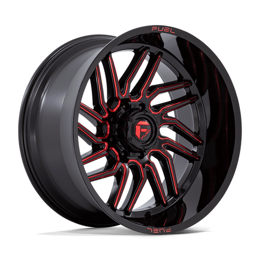 Fuel D808 HURRICANE GLOSS BLACK MILLED RED TINT