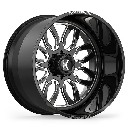 KG1 GEAR CUSTOM WHEEL GLOSS BLACK MILLED