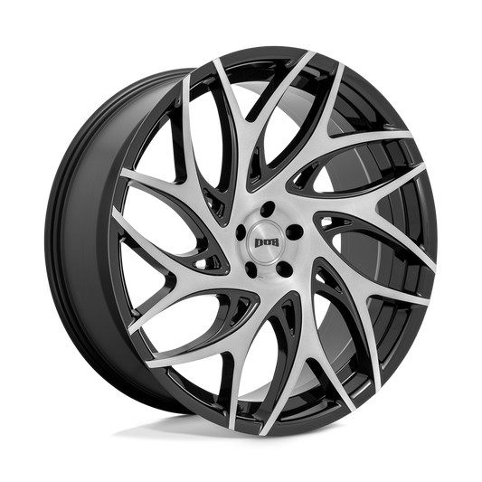 DUB 1PC S260 G.O.A.T. BRUSHED FACE WITH GLOSS BLACK DARK TINT SPOKES