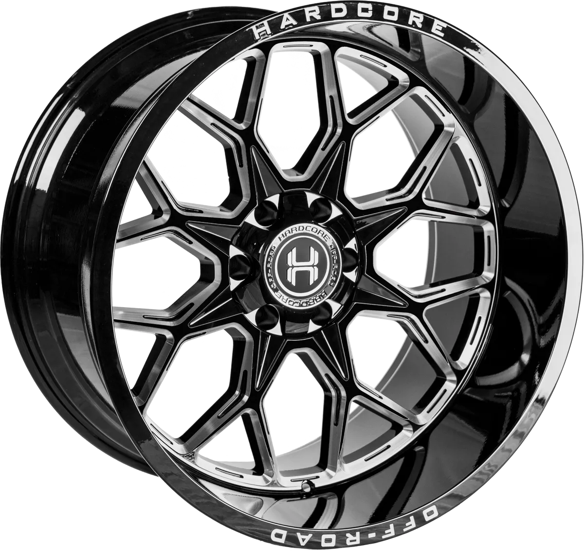 HARDCORE WHEELS HC104 WIDOW GLOSS BLACK MILLED