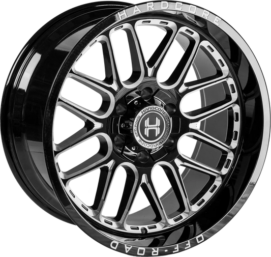 HARDCORE WHEELS HC102 THREAT GLOSS BLACK MILLED