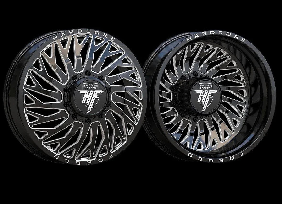HARDCORE WHEELS DOGE GLOSS BLACK MILLED REAR OUTER