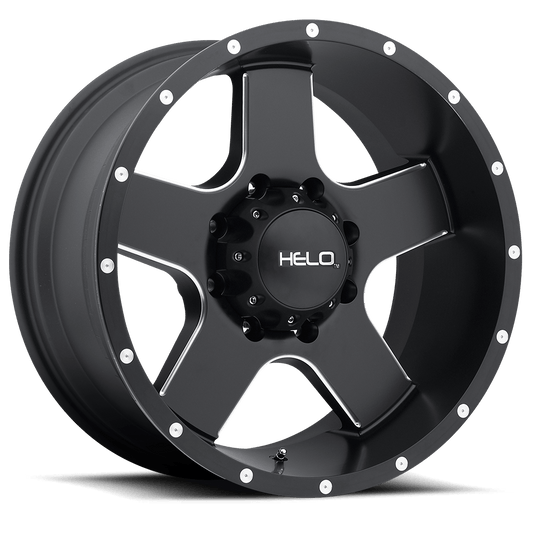 Helo HE886 SATIN BLACK WITH MILLED SPOKES AND FLANGE