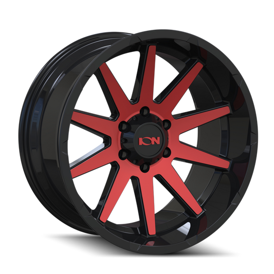ION 143 Custom Wheel Gloss Black Red Machined