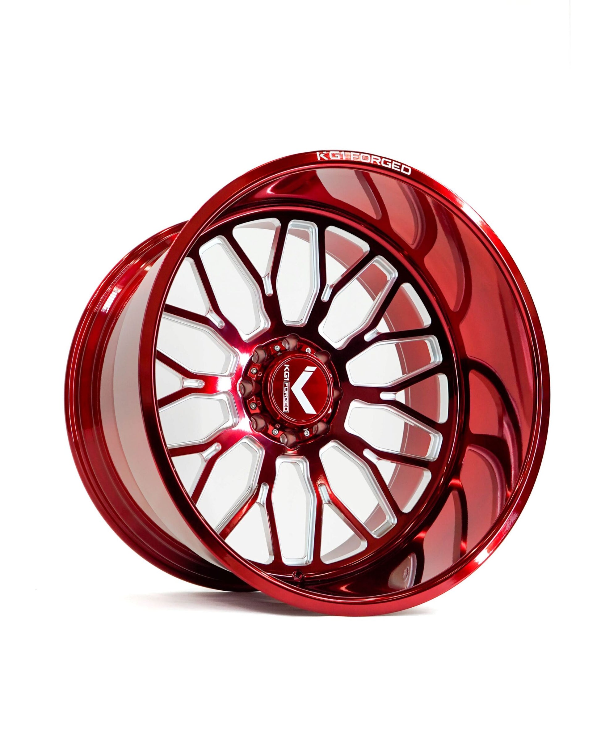 KG1 JACKED CUSTOM WHEEL RED MILLED