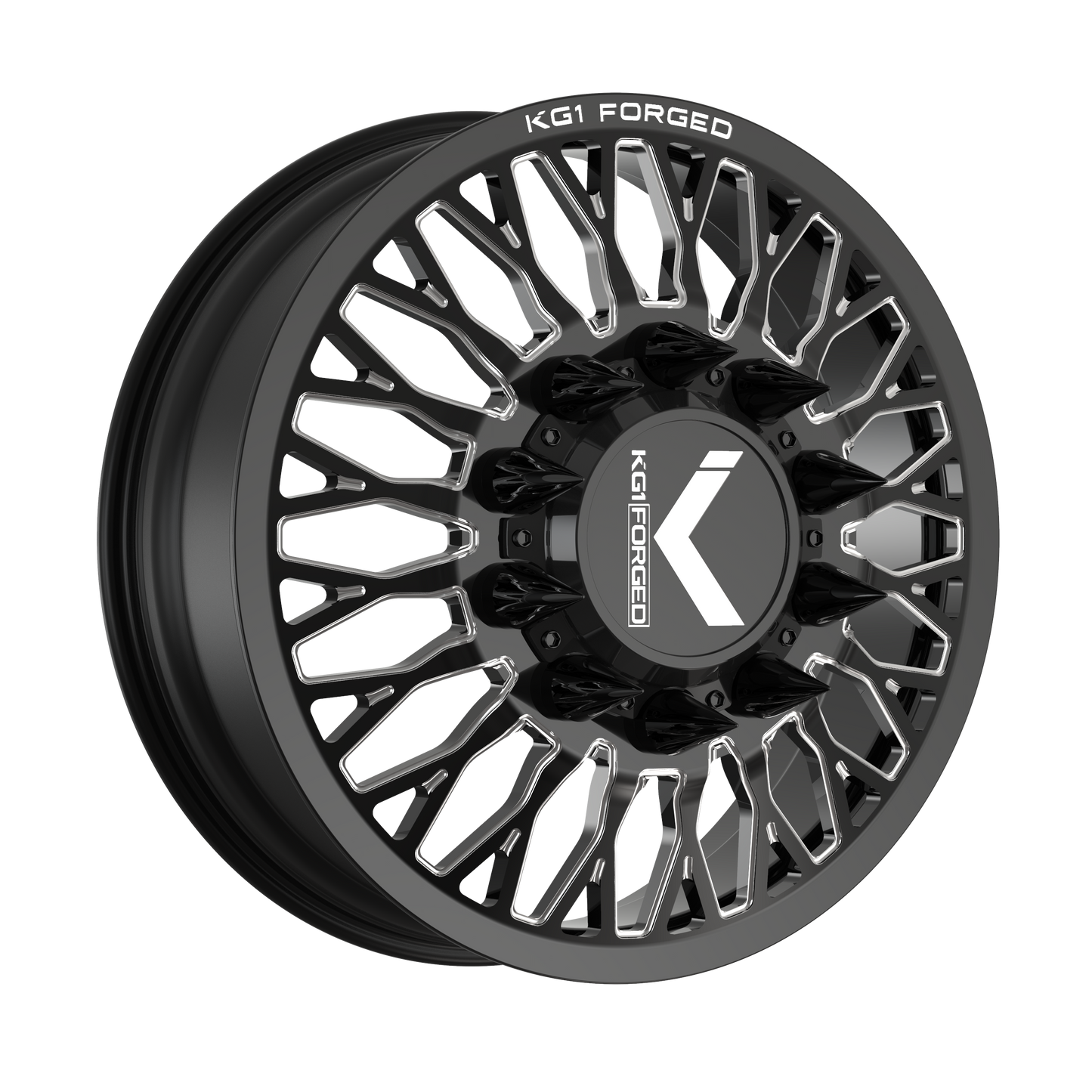 KG1 JACKED-D CUSTOM WHEEL GLOSS BLACK MILLED