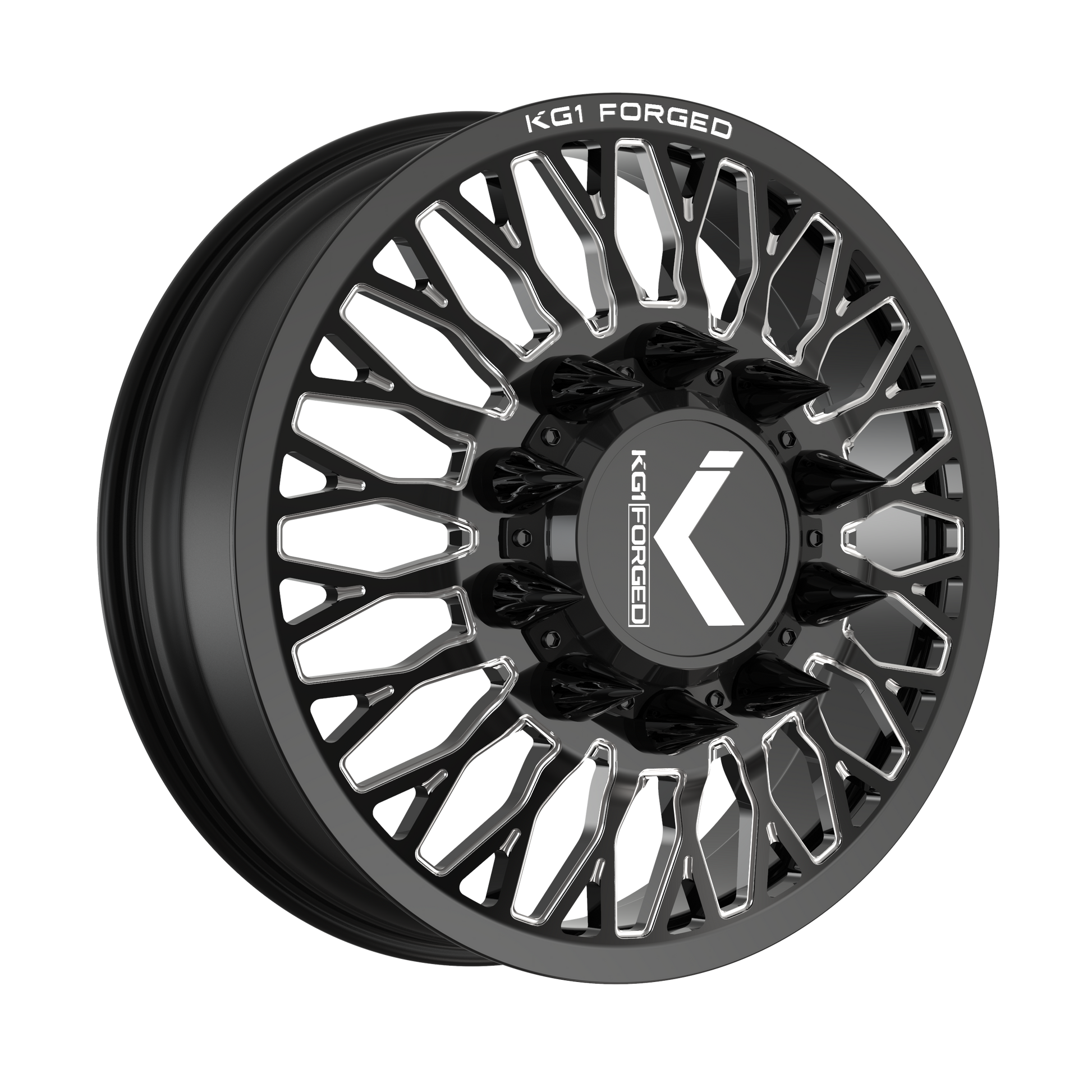 KG1 JACKED-D CUSTOM WHEEL GLOSS BLACK MILLED