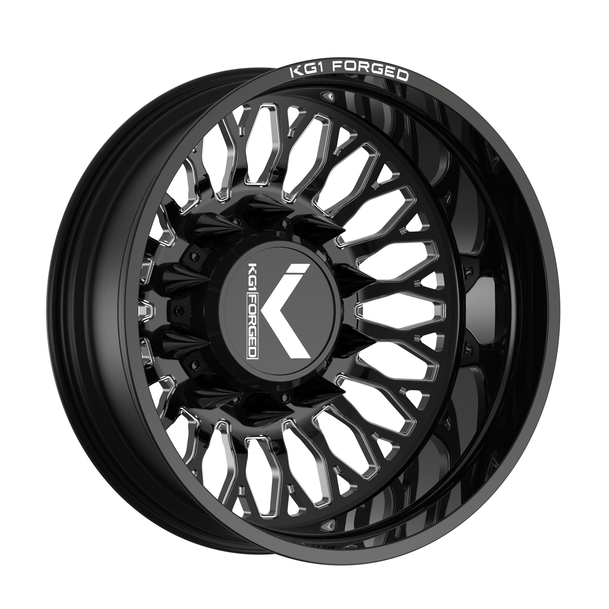 KG1 JACKED-D CUSTOM WHEEL GLOSS BLACK MILLED