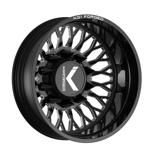 KG1 JACKED-D CUSTOM WHEEL GLOSS BLACK MILLED