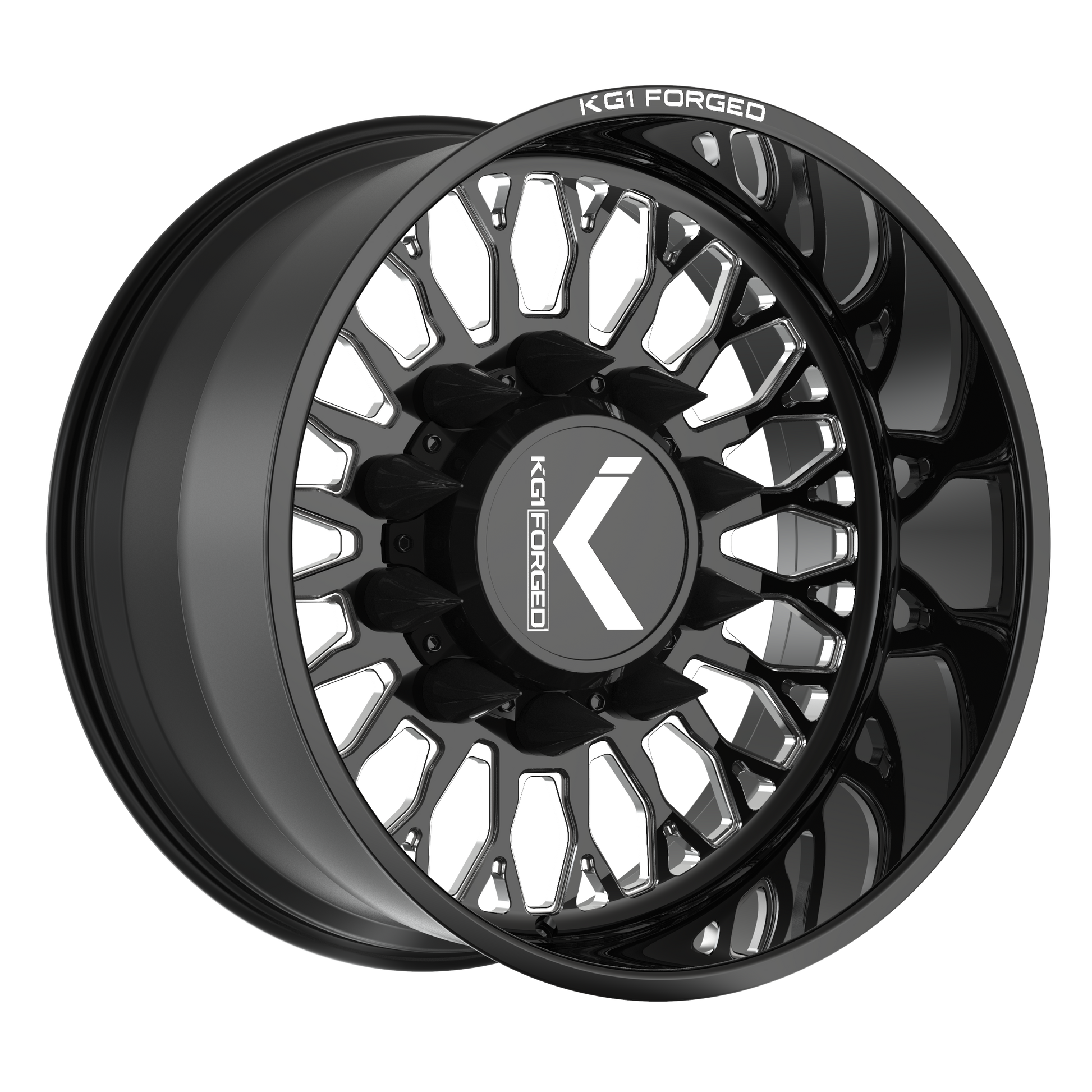 KG1 JACKED-S CUSTOM WHEEL GLOSS BLACK MILLED