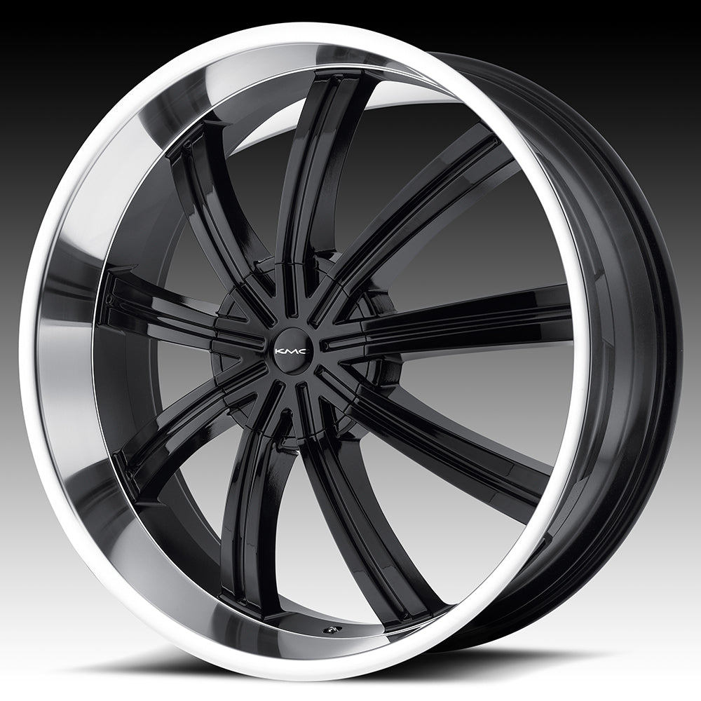 KMC KM672 WIDOW GLOSS BLACK WITH MACHINED FACE