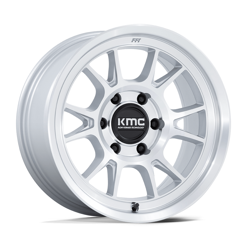 KMC KM729 RANGE GLOSS SILVER WITH MACHINED FACE