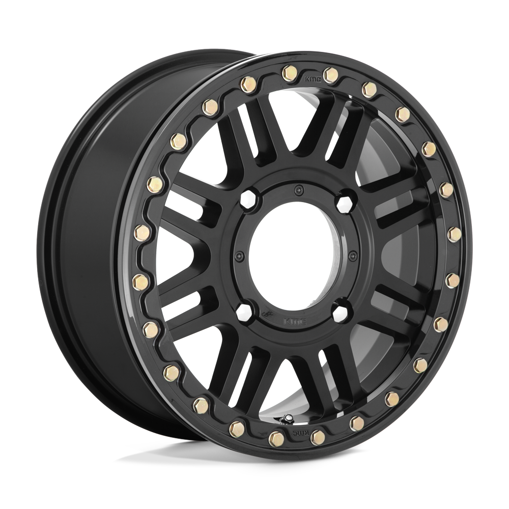 KMC Powersports KS250 CAGE BEADLOCK SATIN BLACK WITH GLOSS BLACK RING