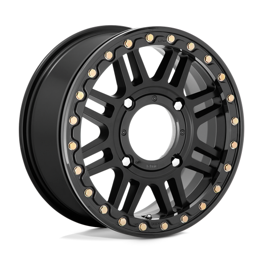 KMC Powersports KS250 CAGE BEADLOCK SATIN BLACK WITH GLOSS BLACK RING