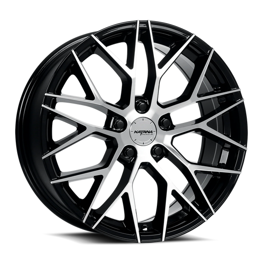 KATANA PERFORMANCE KR01 WHEELS GLOSS BLACK W/ MACHINED FACE