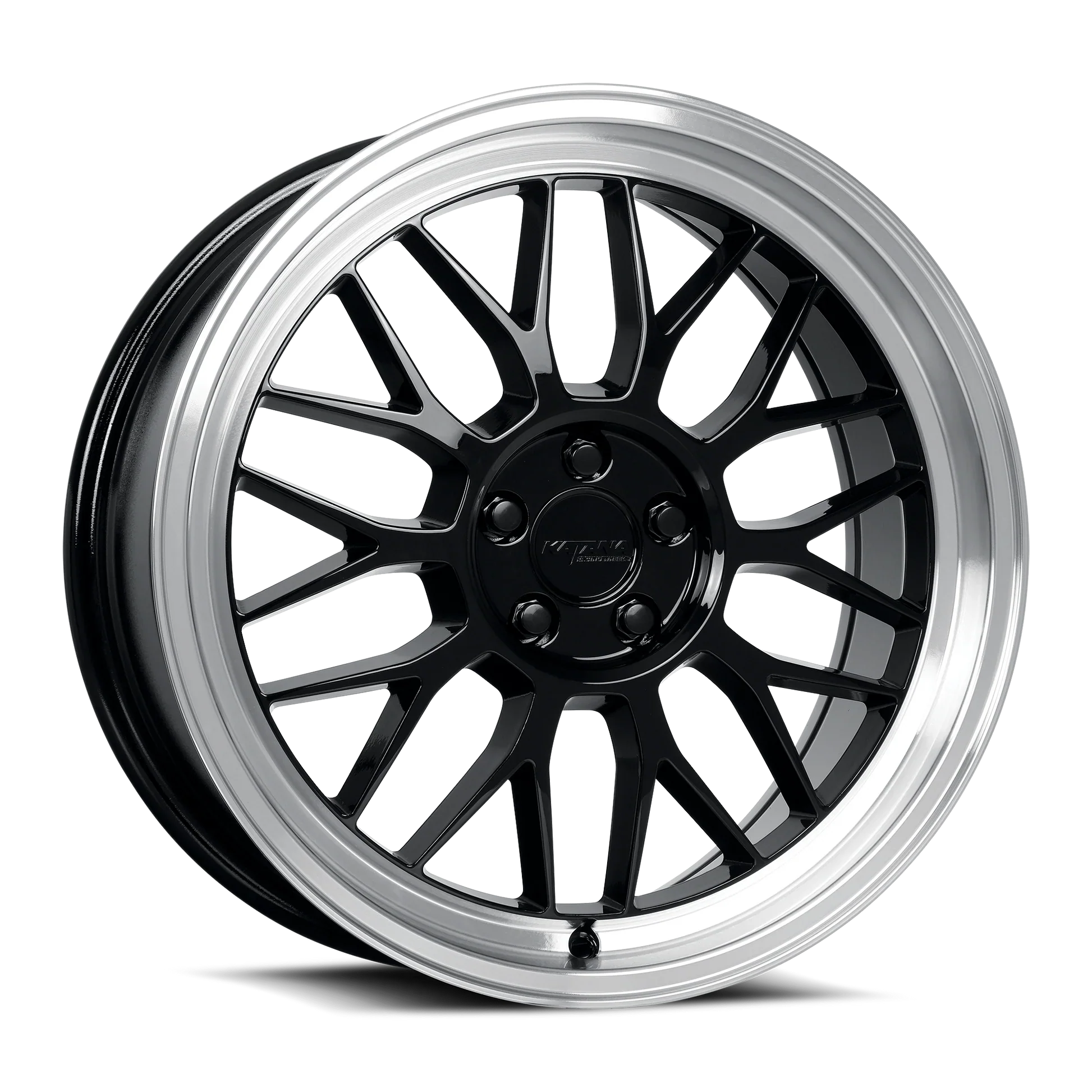 KATANA PERFORMANCE KR06 WHEELS GLOSS BLACK MACHINE LIP