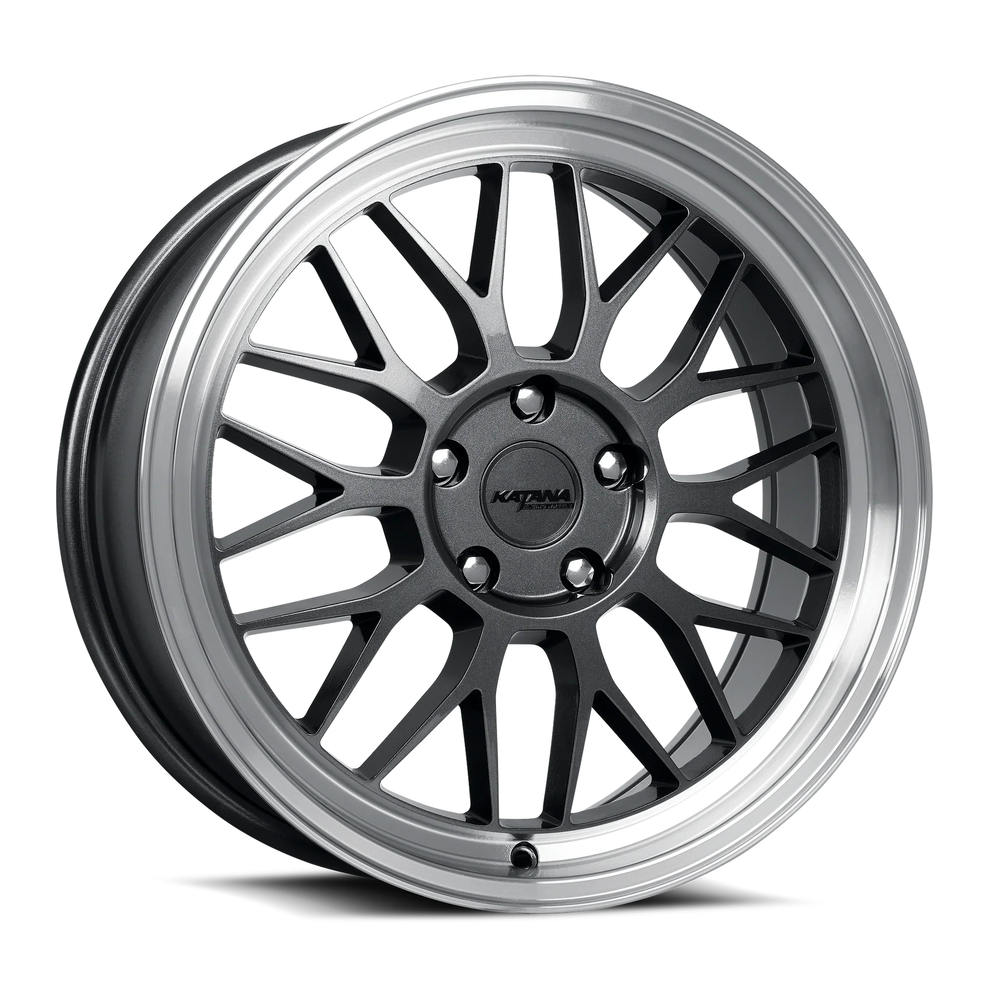 KATANA PERFORMANCE KR06 WHEELS GLOSS GUNMETAL W/MACHINE LIP