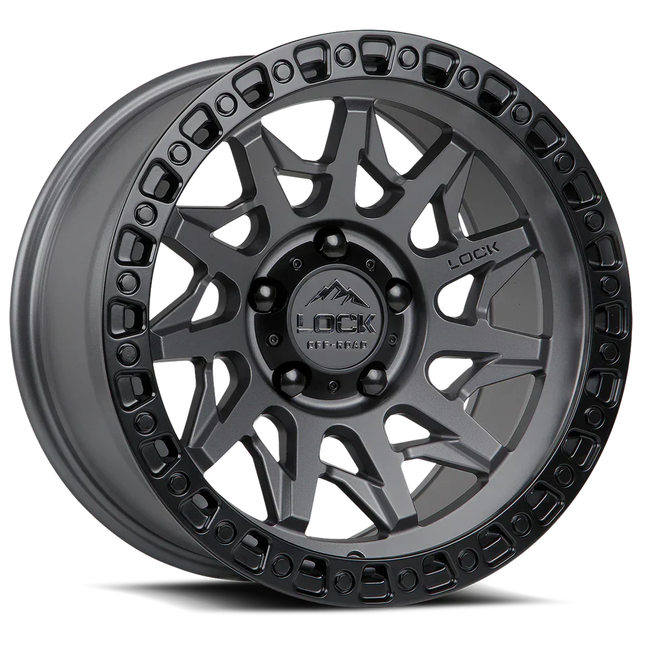 LOCK OFF-ROAD LUNATIC WHEELS MATTE GREY W/MATTE BLACK RING