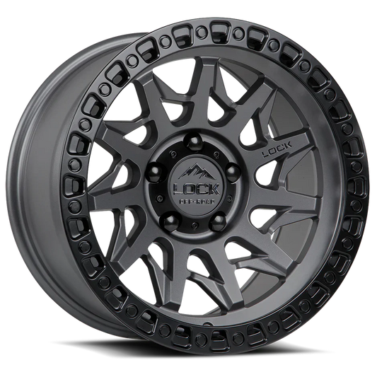LOCK OFF-ROAD LUNATIC WHEELS MATTE GREY W/MATTE BLACK RING