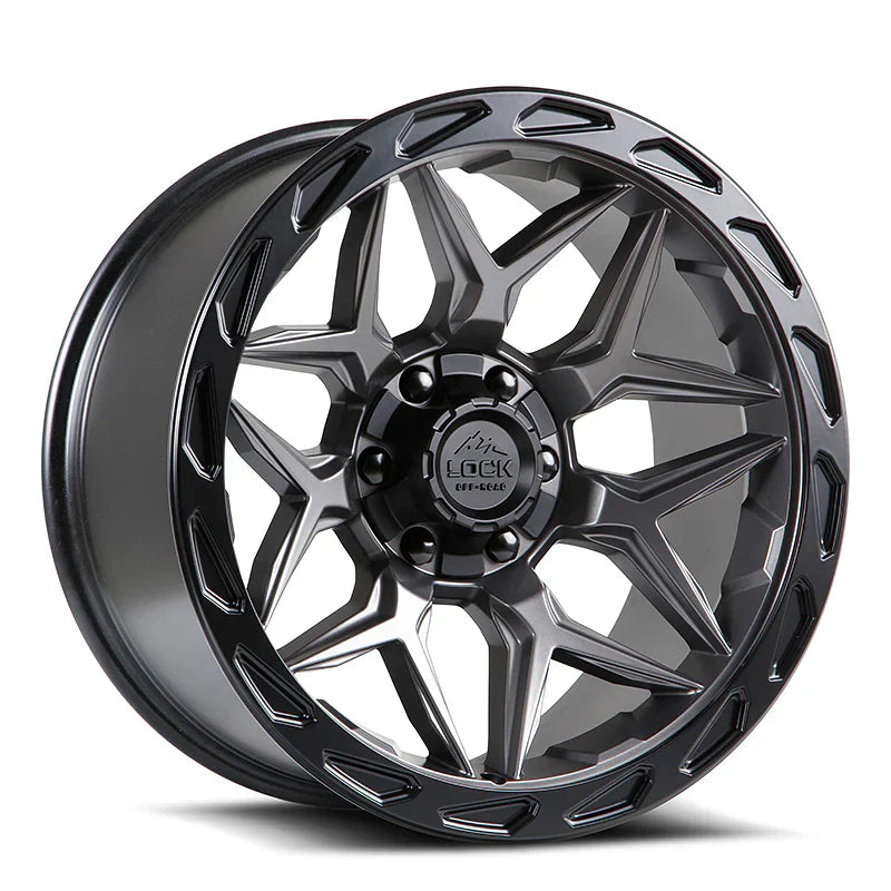 LOCK OFF-ROAD MATRIX WHEELS MATTE GREY W/ MATTE BLACK RING