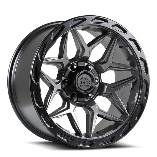 LOCK OFF-ROAD MATRIX WHEELS MATTE GREY W/ MATTE BLACK RING