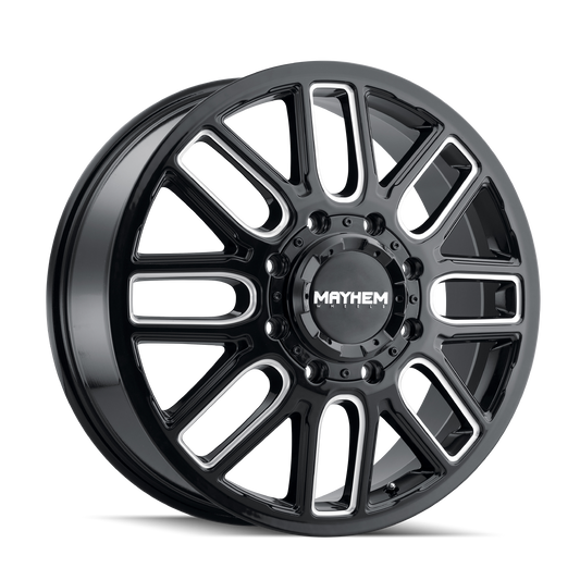 Mayhem Cogent Dually 8107D Front Custom Wheel Gloss Black Milled
