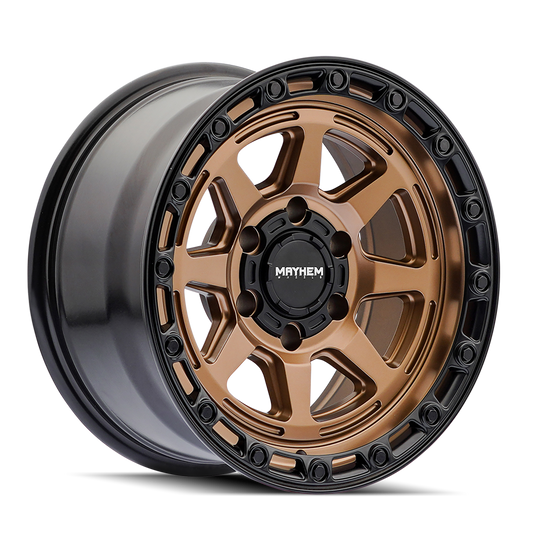 Mayhem Ridgeline 8306 Custom Wheel Satin Bronze with Black Lip