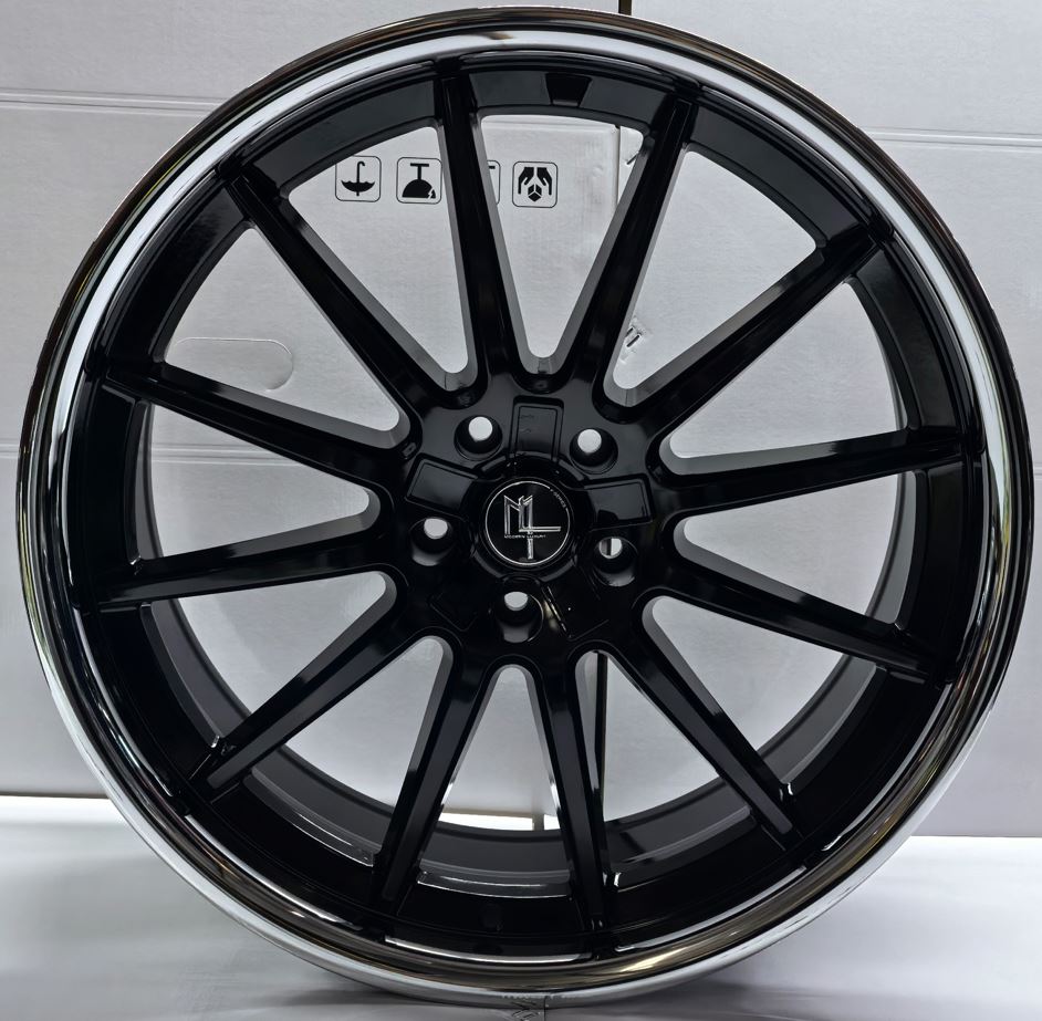 MODERN LUXURY MLF14 WHEELS GLOSS BLACK W/SS.LIP